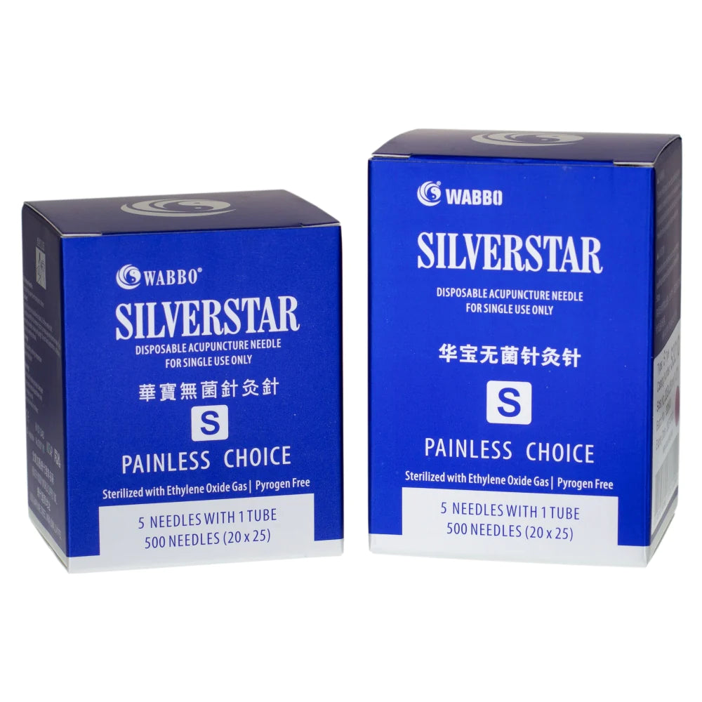 S3405 SilverStar 0.22 x 13mm (0.5") Acupuncture Needles (5 Needles/Tube, 500 PCS/Box) 华宝牌 (5针/管,500支)